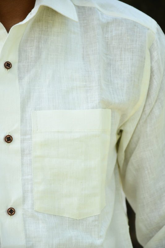 Cream Linen Shirt – Relaxed Fit