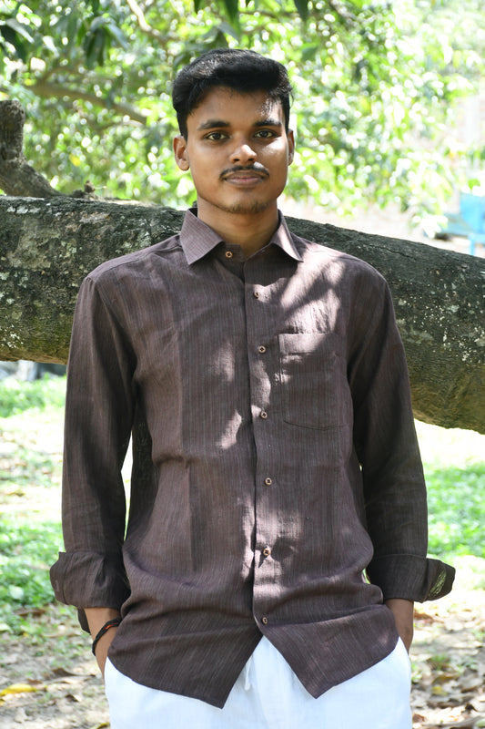 Brown Linen Shirt – Relaxed Fit