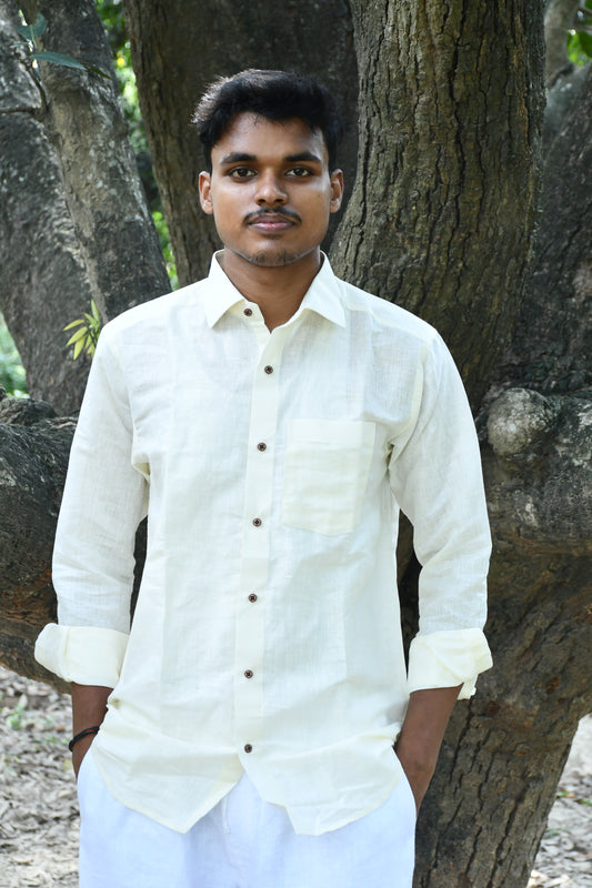 Cream Linen Shirt – Relaxed Fit