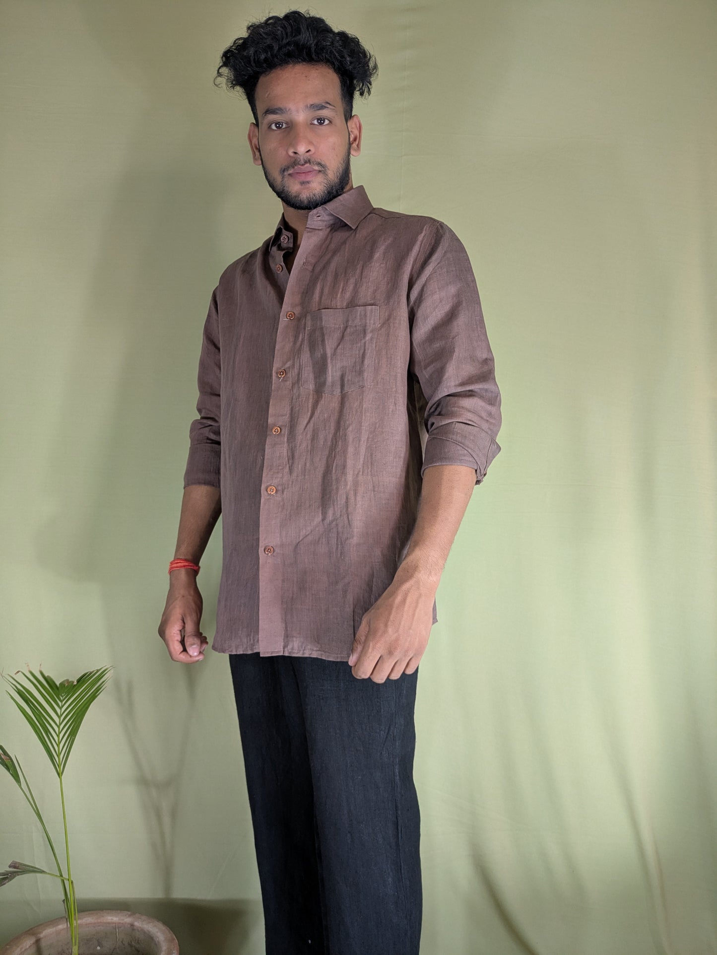 Brown Linen Shirt – Relaxed Fit