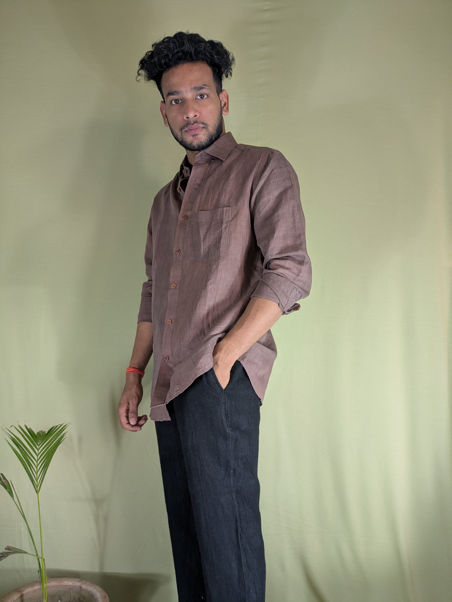 Brown Linen Shirt – Relaxed Fit