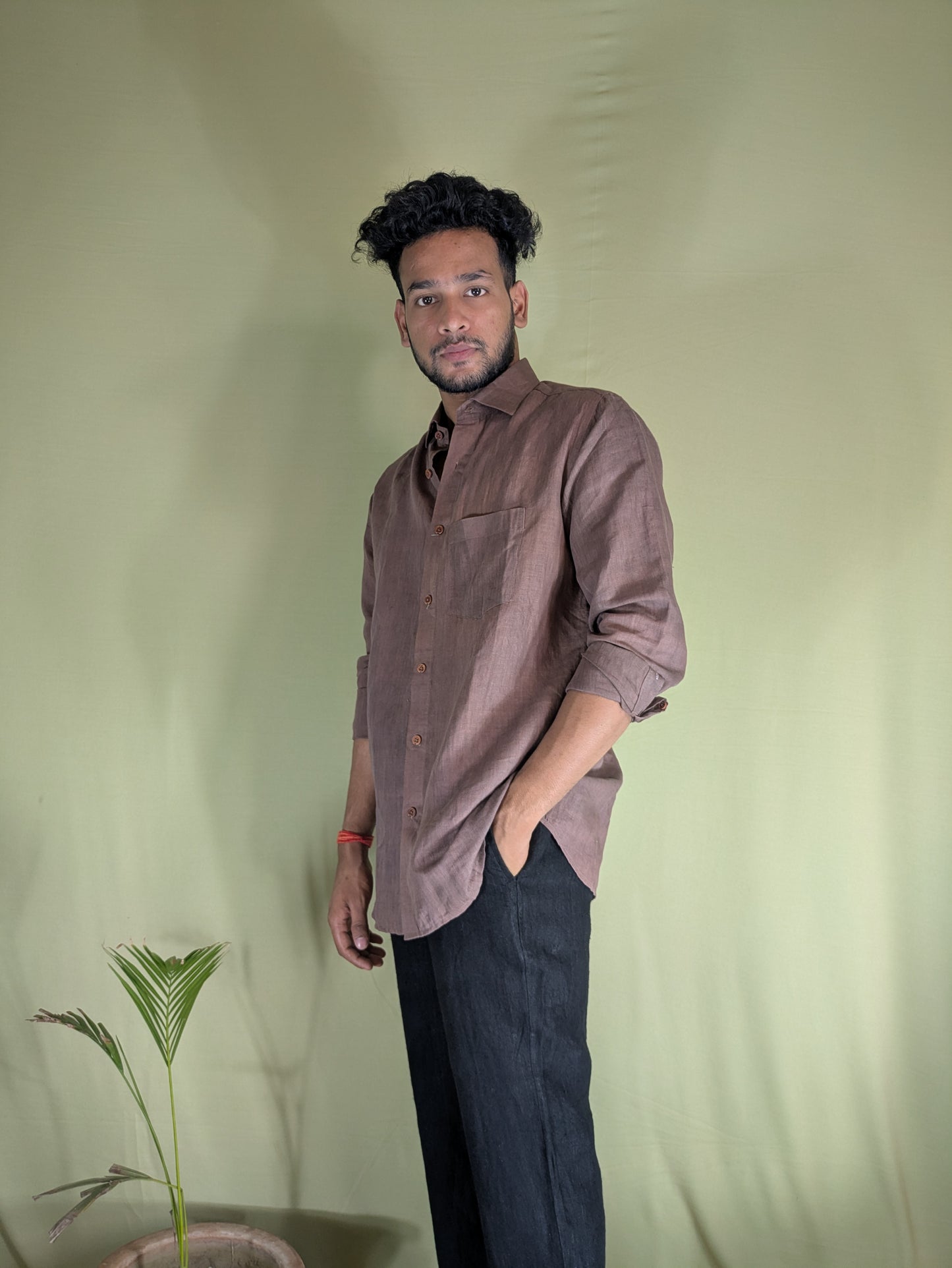 Brown Linen Shirt – Relaxed Fit