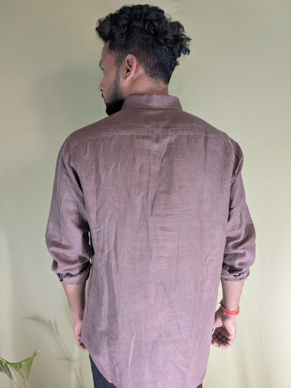 Brown Linen Shirt – Relaxed Fit