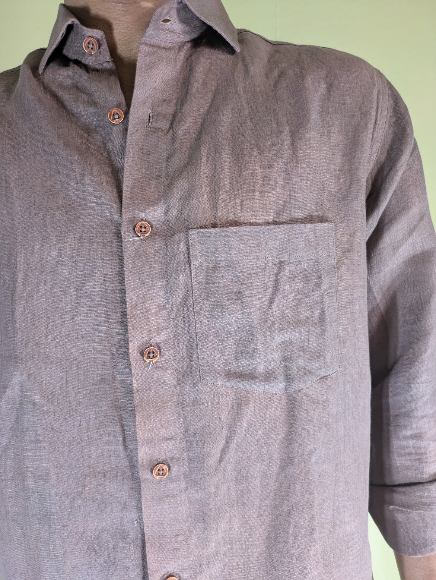 Brown Linen Shirt – Relaxed Fit