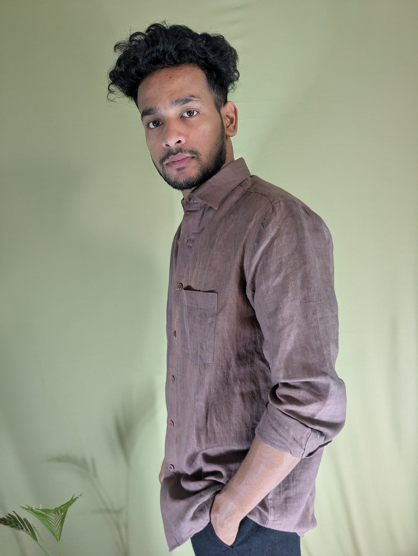 Brown Linen Shirt – Relaxed Fit