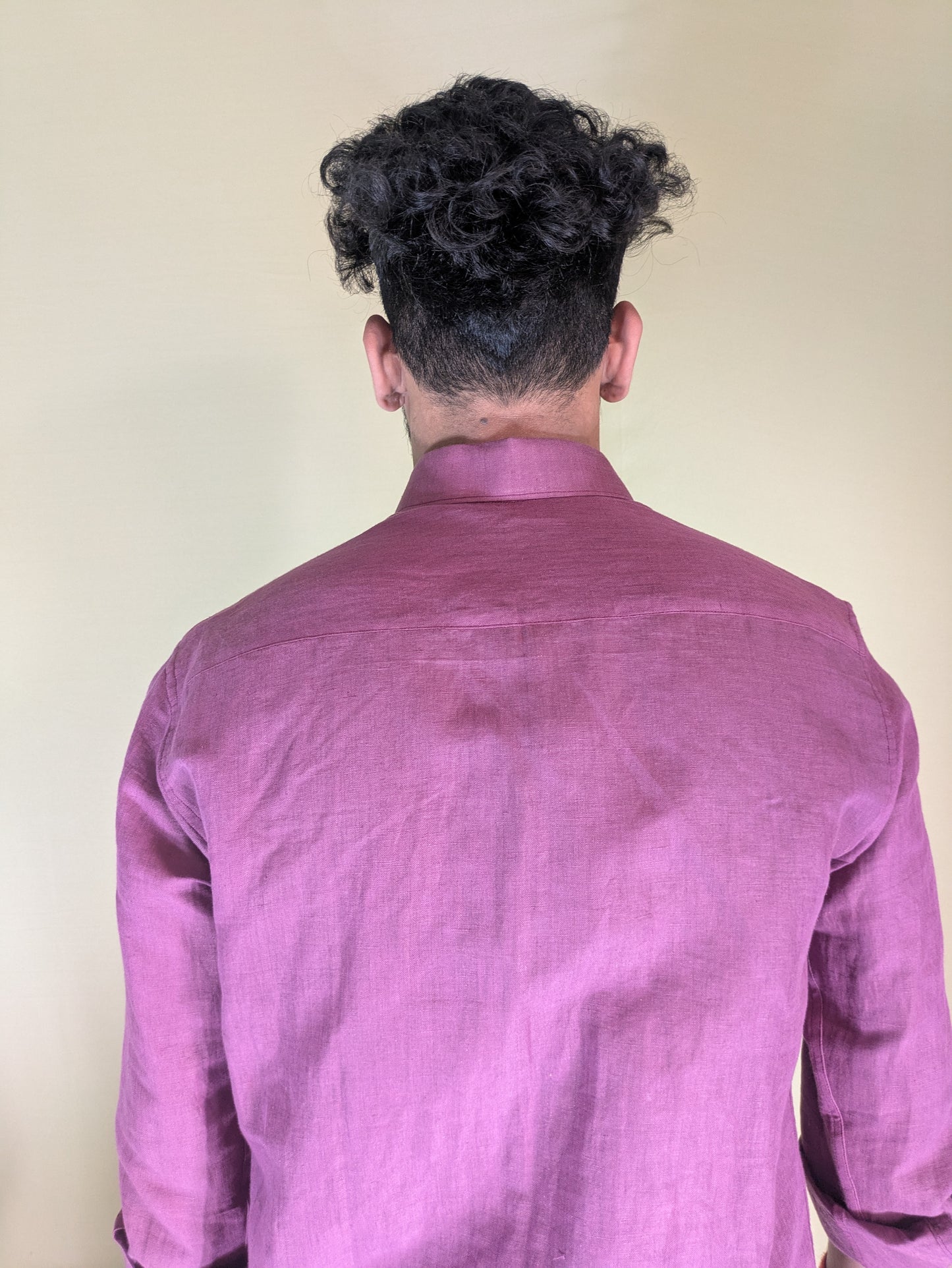 Burgundy Pure Linen Shirt- Relaxed Fit